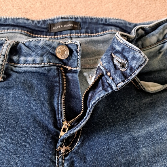 Silver Jeans Women's Boyfriend Jeans Size 29 Ankle Length Denim Distressed Blue - Picture 5 of 15